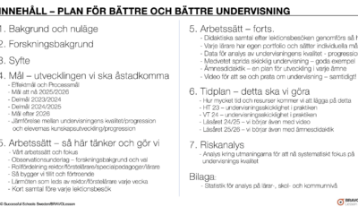 Ladda hem det viktiga innehållet i en plan för bättre och bättre undervisning