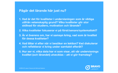 5 frågor att svara på för att systematiskt utveckla undervisningen nästa läsår