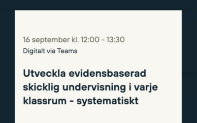 Sveriges Skolledares lunchwebinarium den 16/9 – framgångsfaktorerna i forskningsrapporten som laddats ner mer än 50 000 gånger